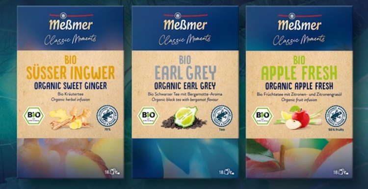 Drei neue Sorten hat Meßmer-Foodservice im Programm: Bio Earl Grey, Bio Süßer Ingwer, und Bio Apple Fresh. Foto: Meßmer-Foodservice 