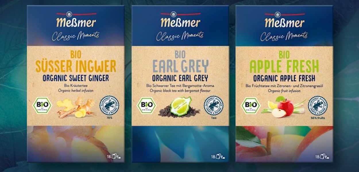 Drei neue Sorten hat Meßmer-Foodservice im Programm: Bio Earl Grey, Bio Süßer Ingwer, und Bio Apple Fresh. Foto: Meßmer-Foodservice 